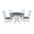Table à manger ronde extensible de 36 pouces avec 4 chaises