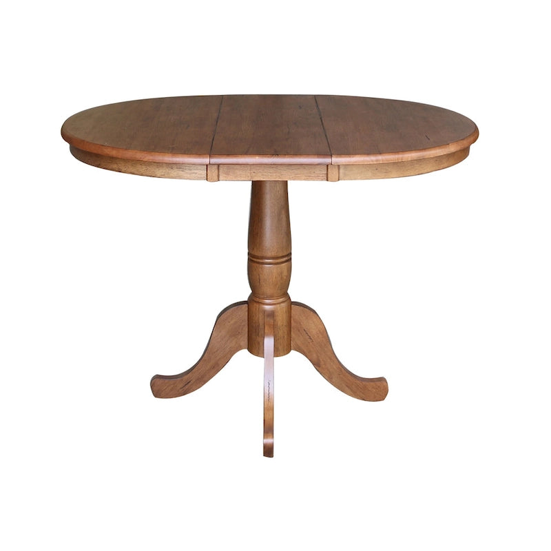 Table à manger ronde extensible de 36 pouces avec 4 chaises
