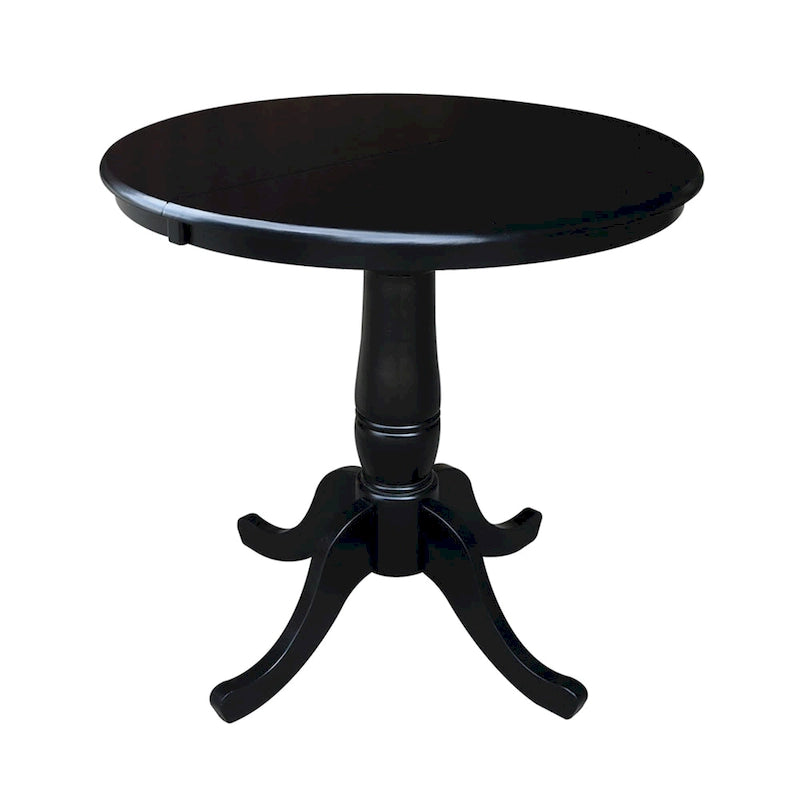 Table à manger ronde extensible de 36 pouces avec 4 chaises