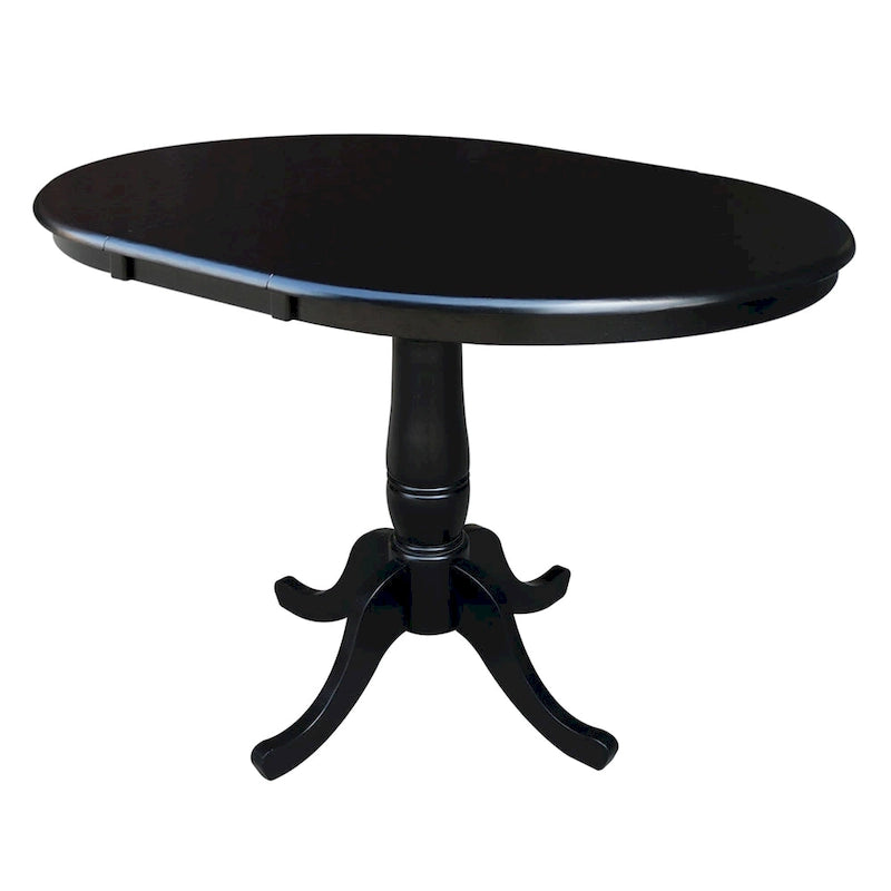Table à manger ronde extensible de 36 pouces avec 4 chaises