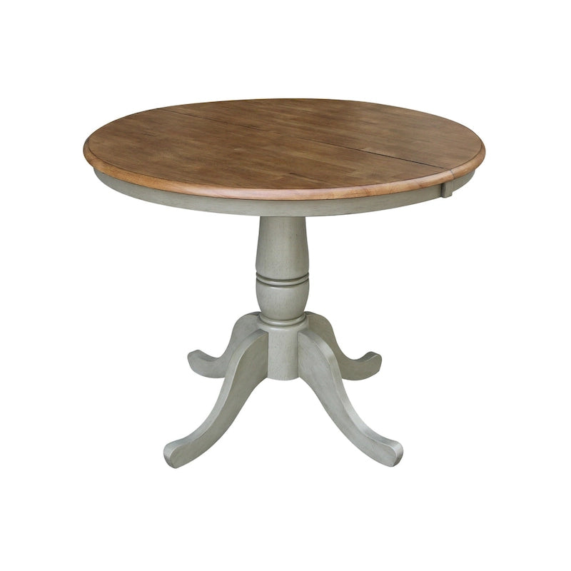 Table à manger ronde extensible de 36 pouces avec 4 chaises