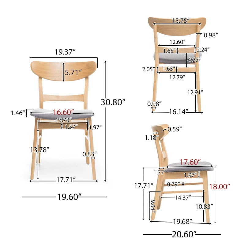 Chaises de salle à manger Mid-Century Modern (Lot de 4)