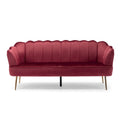 Magnifique canapé 3 places en velours en forme de coquille — 76,25" L x 29,25" l x 33,50" H
