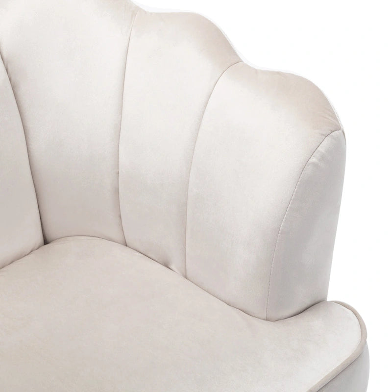 Magnifique canapé 3 places en velours en forme de coquille — 76,25" L x 29,25" l x 33,50" H