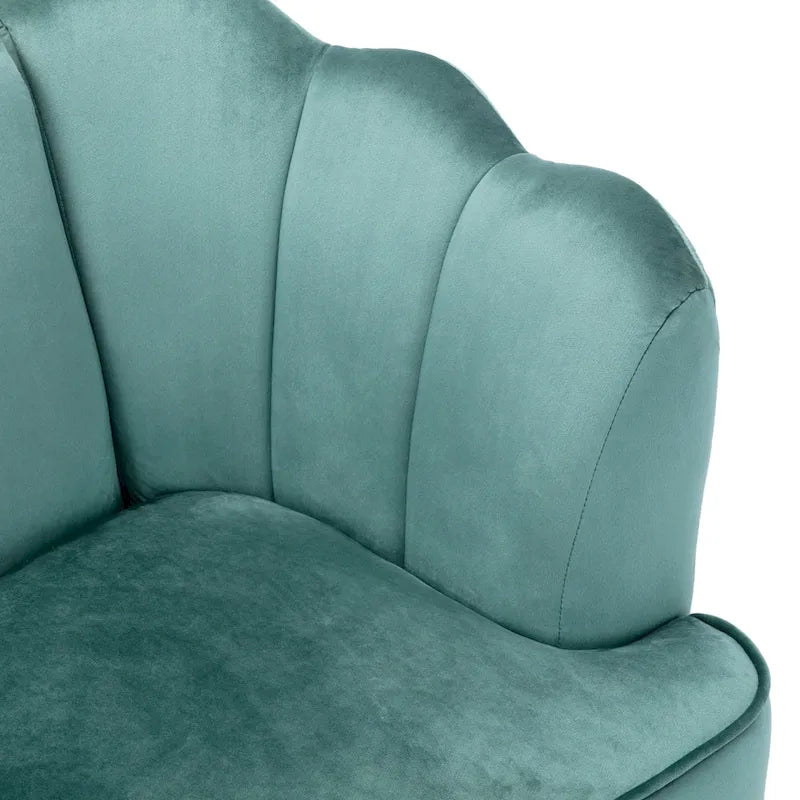 Magnifique canapé 3 places en velours en forme de coquille — 76,25" L x 29,25" l x 33,50" H