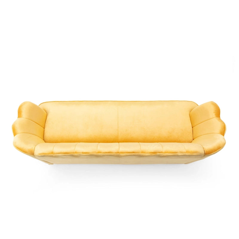 Magnifique canapé 3 places en velours en forme de coquille — 76,25" L x 29,25" l x 33,50" H