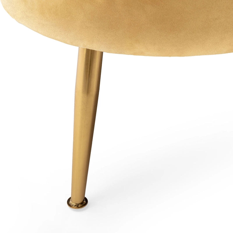 Magnifique canapé 3 places en velours en forme de coquille — 76,25" L x 29,25" l x 33,50" H