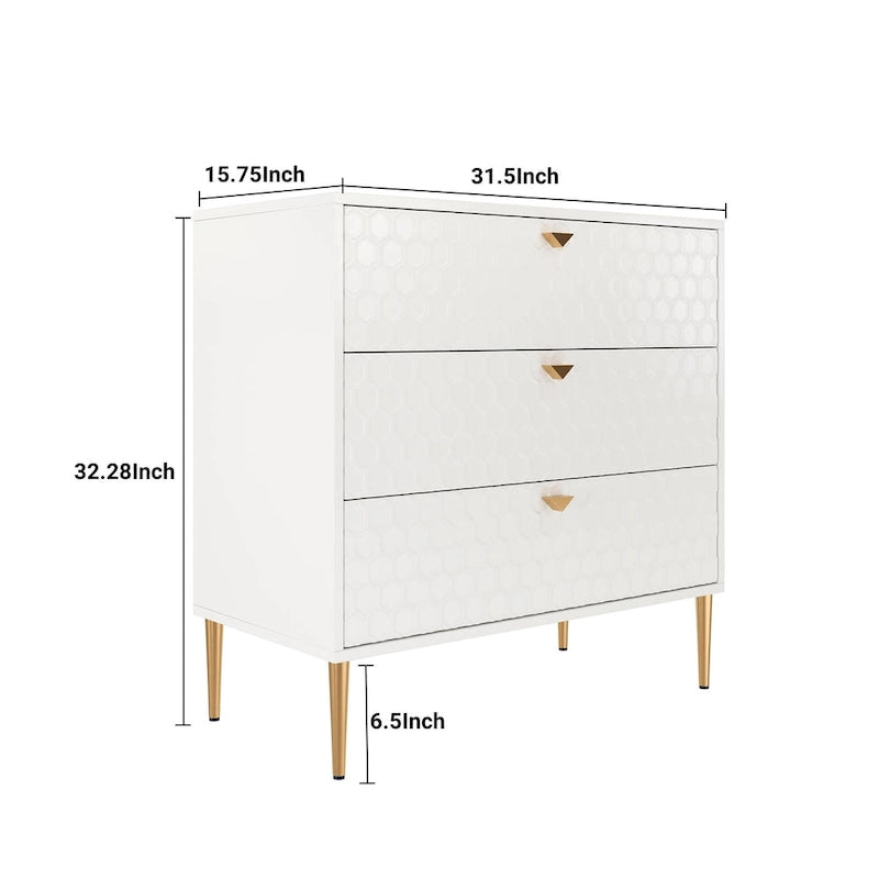 Commode à 3 tiroirs en bois Morden