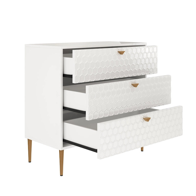 Commode à 3 tiroirs en bois Morden