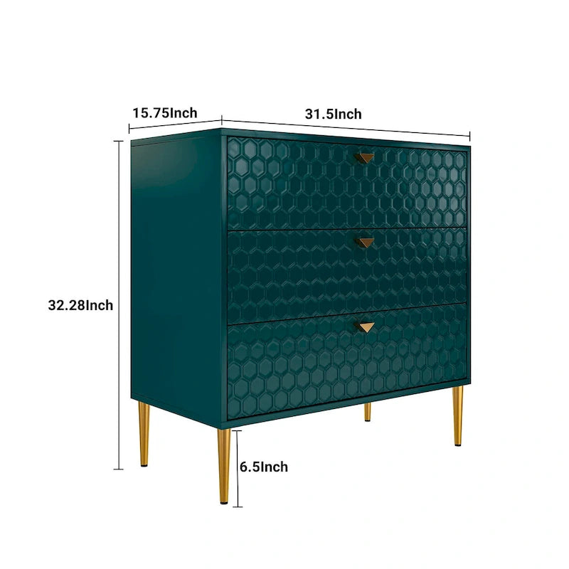Commode à 3 tiroirs en bois Morden