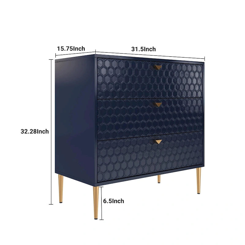 Commode à 3 tiroirs en bois Morden