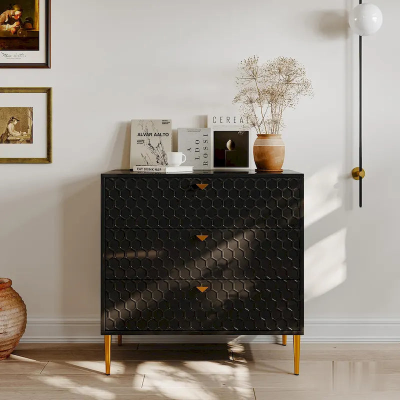Commode à 3 tiroirs en bois Morden