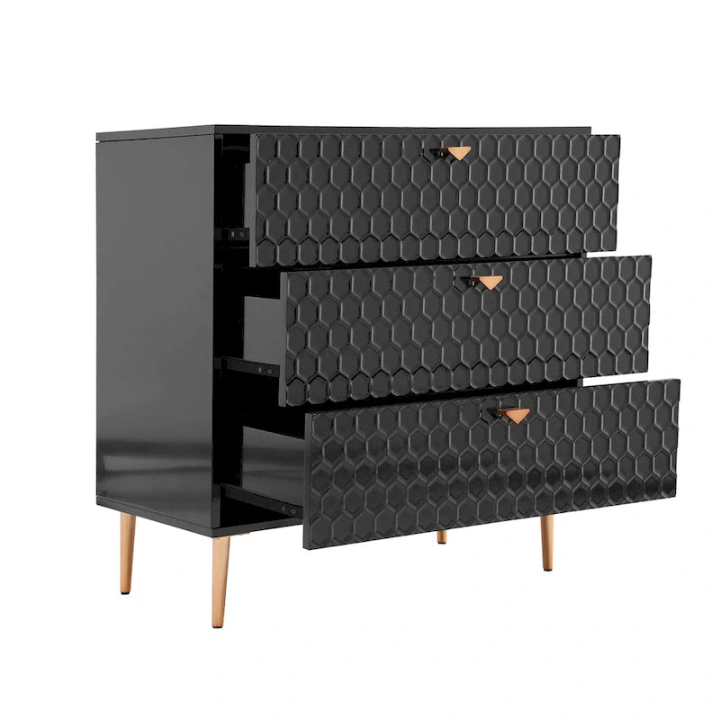 Commode à 3 tiroirs en bois Morden