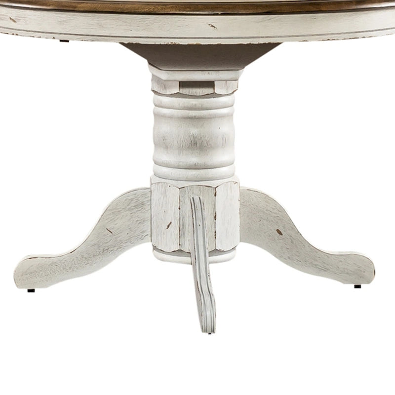 Ensemble de salle à manger double piedestal miel et blanc antique