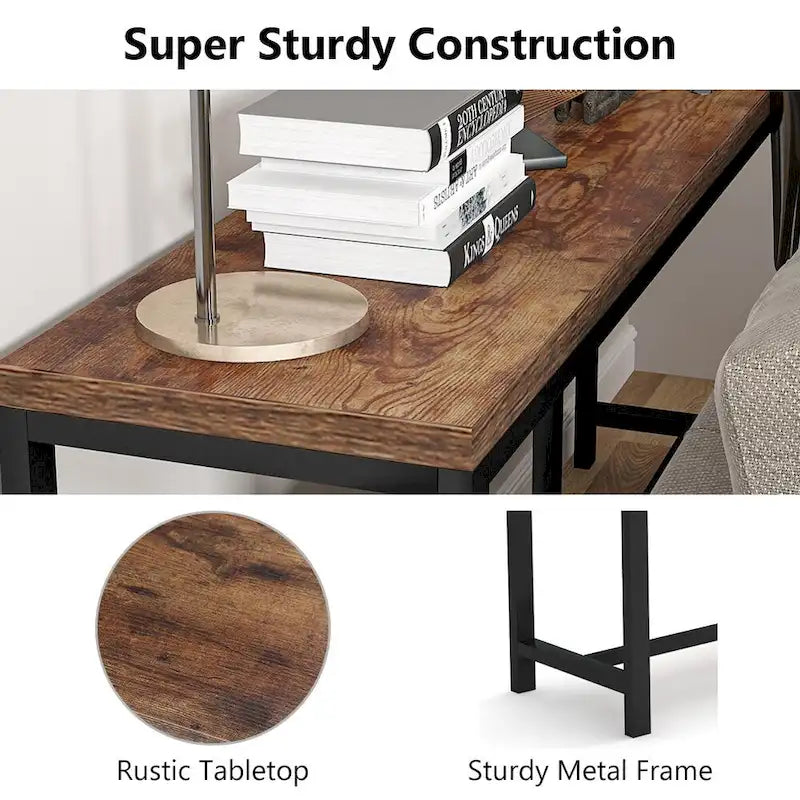 Console extra longue de 180 cm pour canapé, table d'entrée étroite