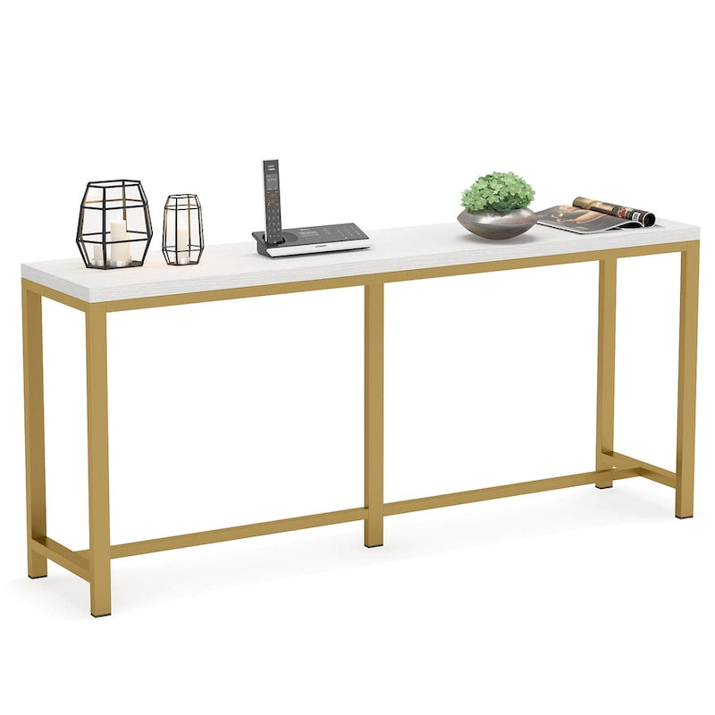 Console extra longue de 180 cm pour canapé, table d'entrée étroite