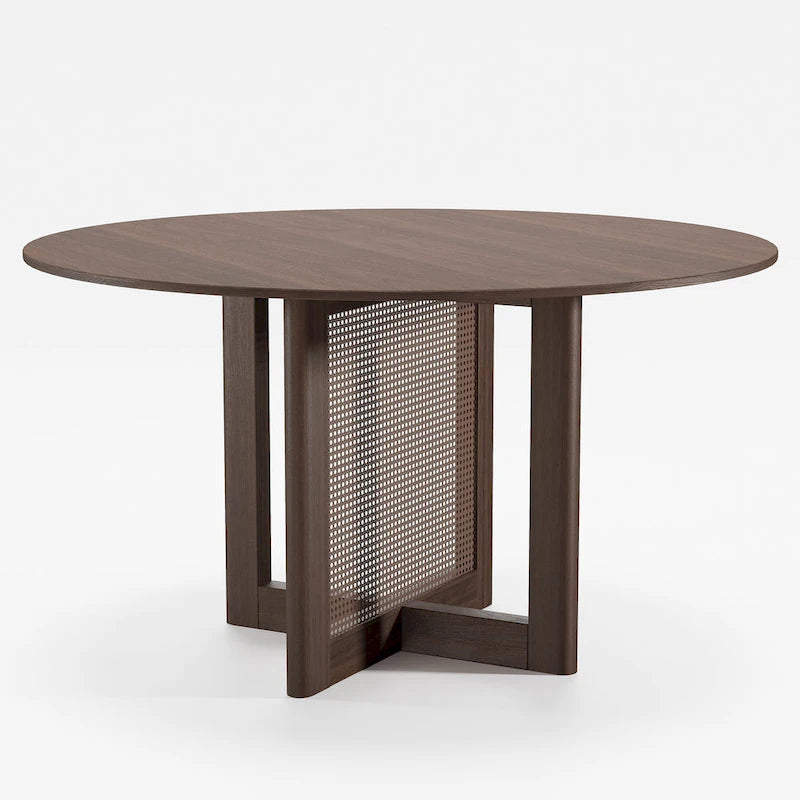 Table à manger ronde en bois massif de 52 pouces pour 6 personnes de style nordique - 52*30