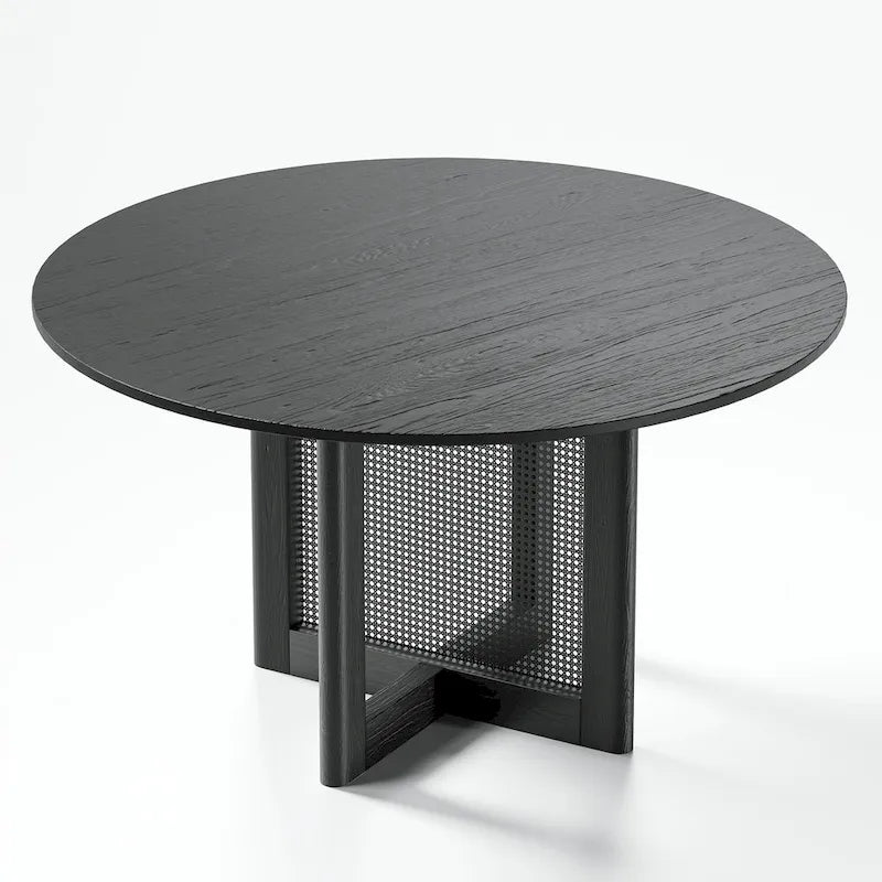 Table à manger ronde en bois massif de 52 pouces pour 6 personnes de style nordique - 52*30
