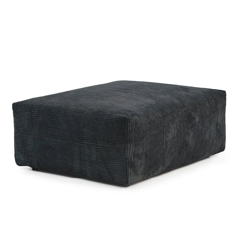 141,73 Canapé sectionnel modulaire réversible en velours côtelé, grand, en forme de L avec pouf et oreiller