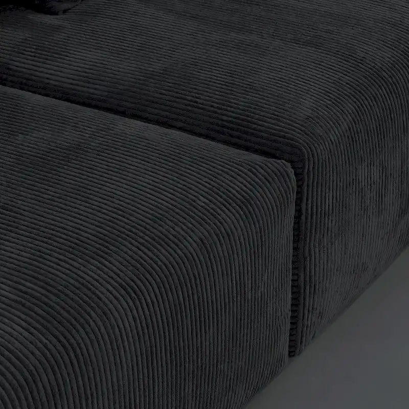 141,73 Canapé sectionnel modulaire réversible en velours côtelé, grand, en forme de L avec pouf et oreiller