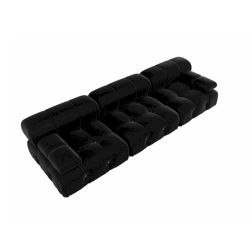 Canapé modulaire sectionnel à combinaison libre en velours noir