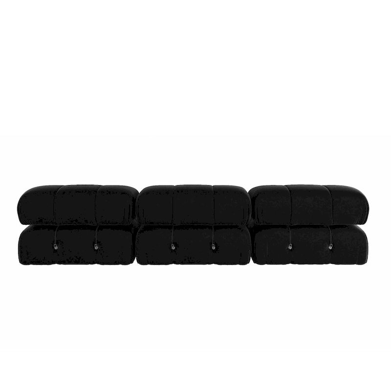 Canapé modulaire sectionnel à combinaison libre en velours noir
