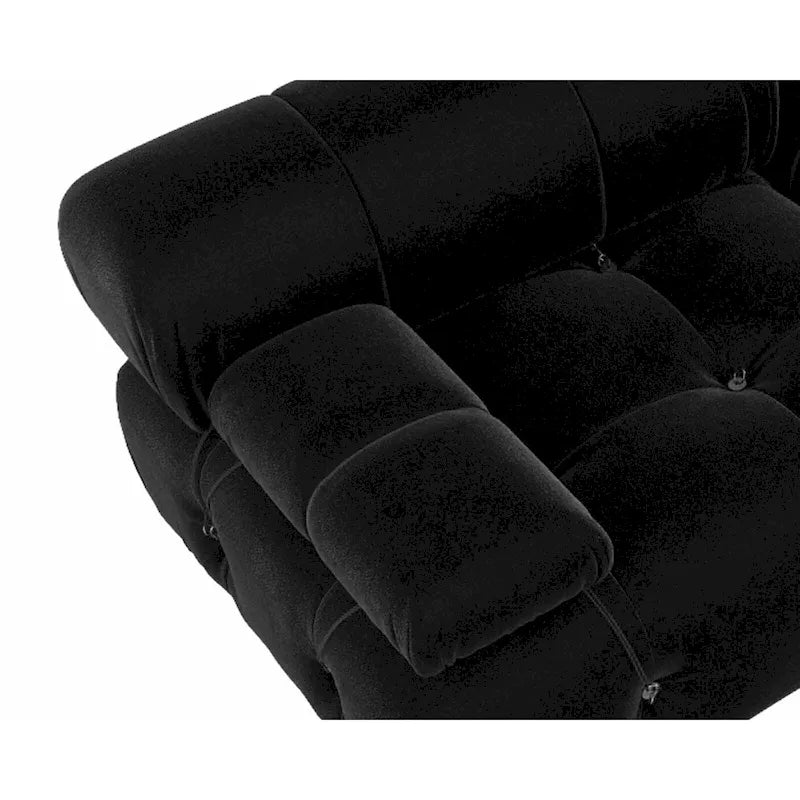 Canapé modulaire sectionnel à combinaison libre en velours noir