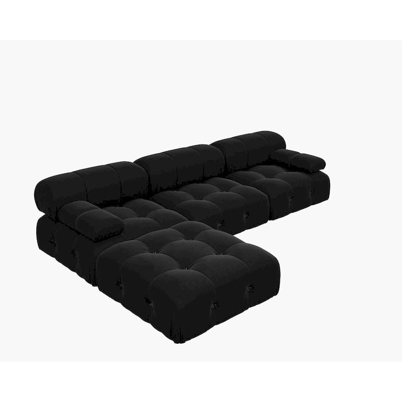Canapé modulaire sectionnel à combinaison libre en velours noir