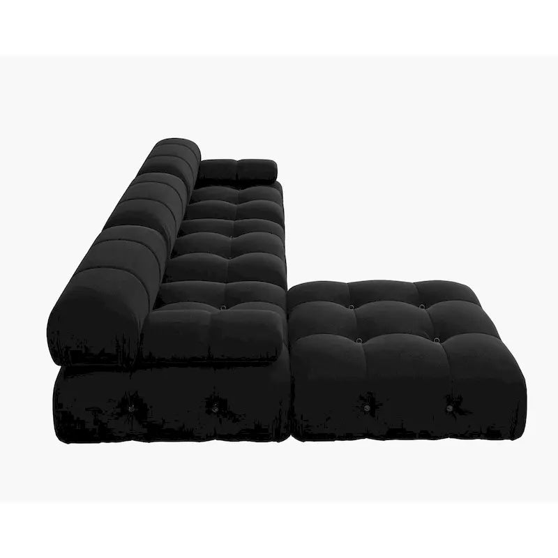 Canapé modulaire sectionnel à combinaison libre en velours noir