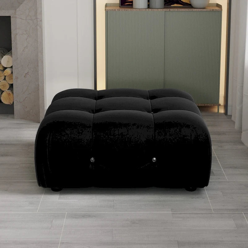 Canapé modulaire sectionnel à combinaison libre en velours noir