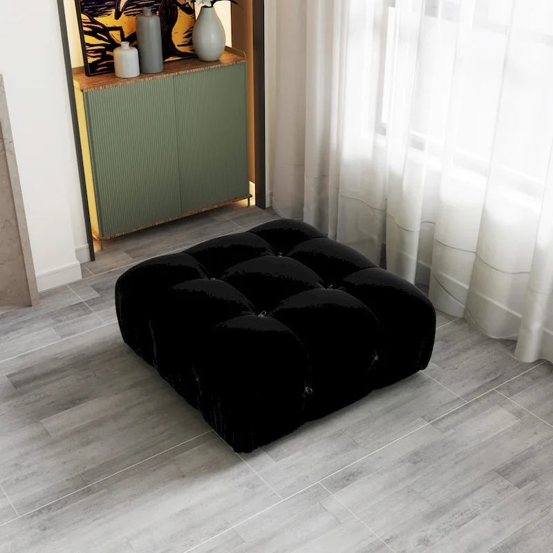 Canapé modulaire sectionnel à combinaison libre en velours noir