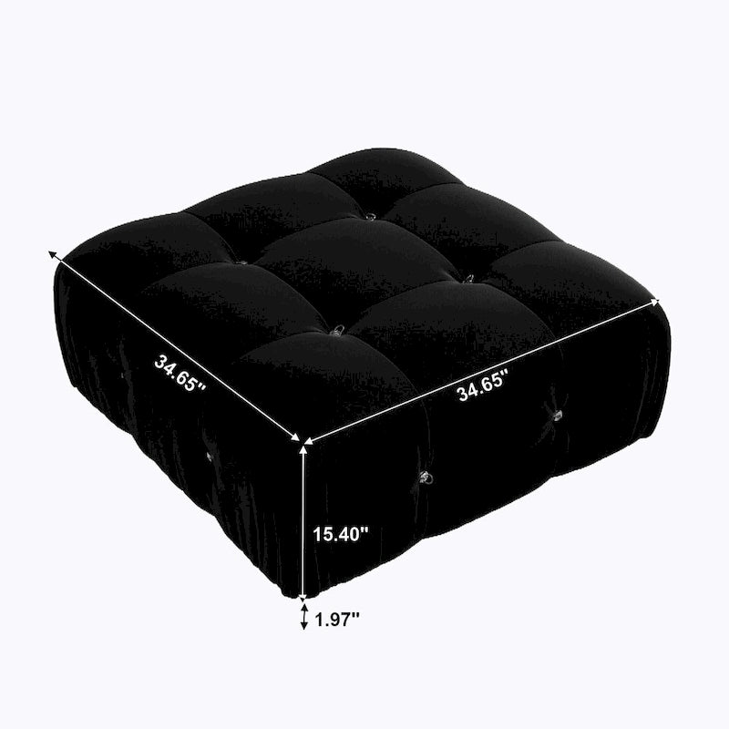 Canapé modulaire sectionnel à combinaison libre en velours noir