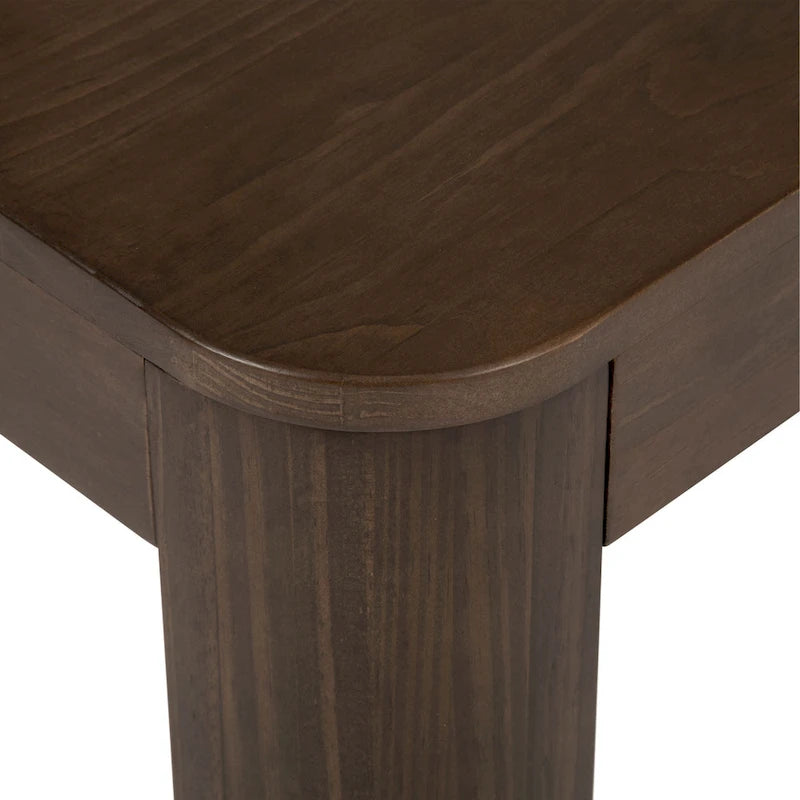 Table basse rectangulaire galbée en bois et poutre