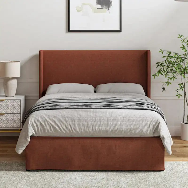 Housse de lit en tissu lavable de style traditionnel avec lit rembourré à cadre métallique