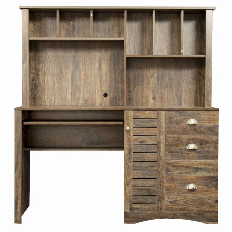 Bureau d'ordinateur à domicile avec huche