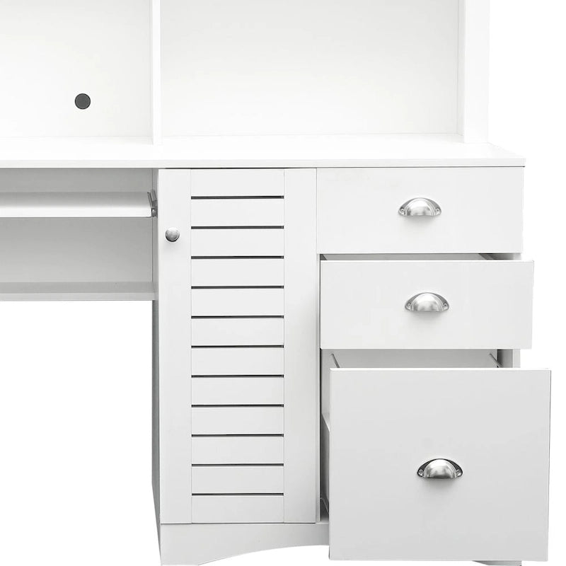 Bureau d'ordinateur à domicile avec huche