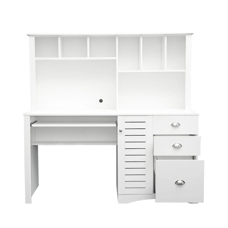 Bureau d'ordinateur à domicile avec huche