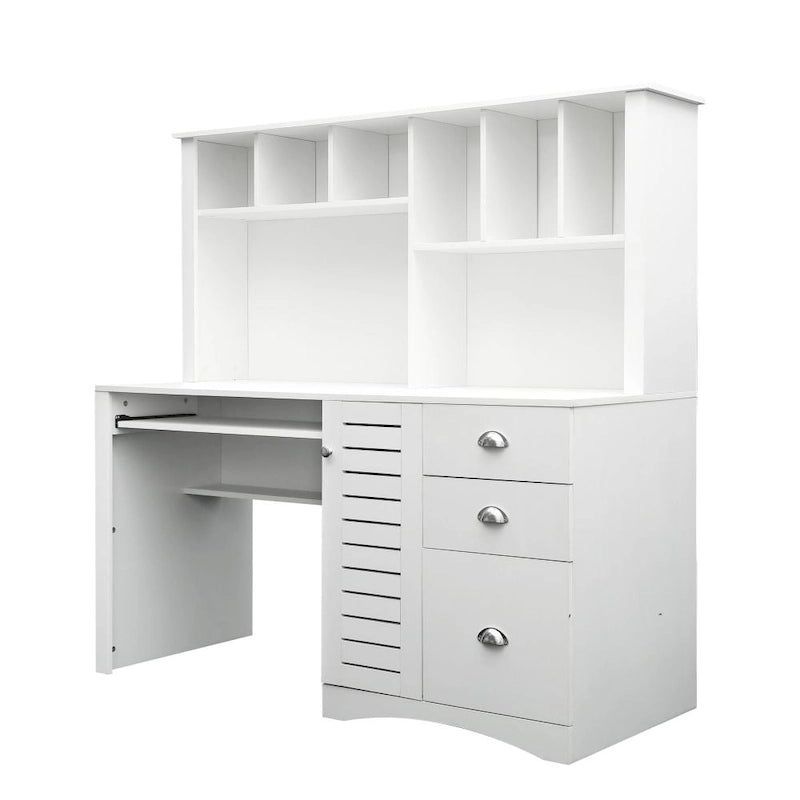 Bureau d'ordinateur à domicile avec huche