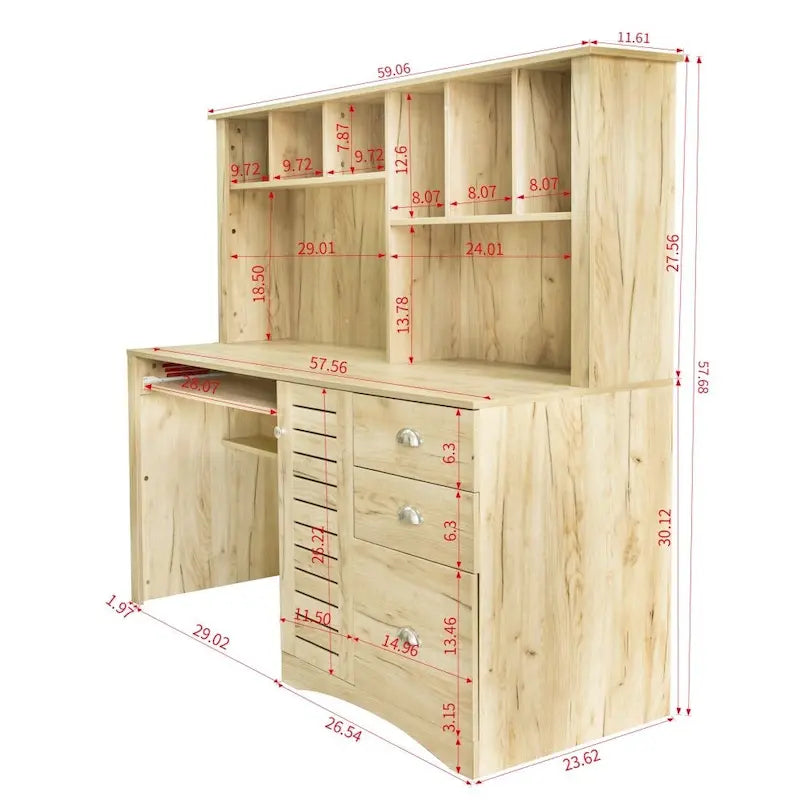Bureau d'ordinateur à domicile avec huche