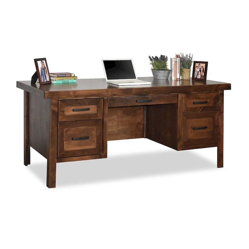 Bureau de direction de 180 cm — Aucun assemblage requis — Fini whisky