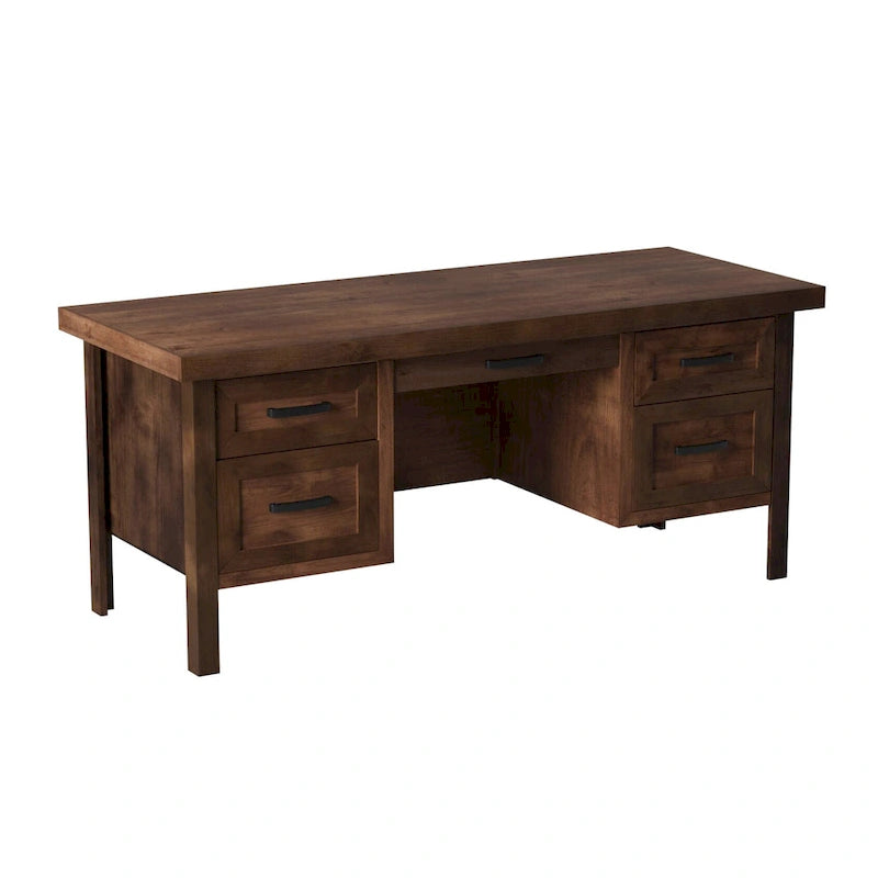 Bureau de direction de 180 cm — Aucun assemblage requis — Fini whisky