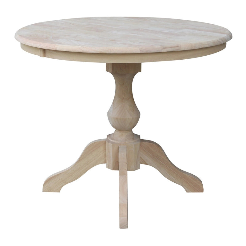 Table de salle à manger à pied central, plateau rond de 36 po - Non finie