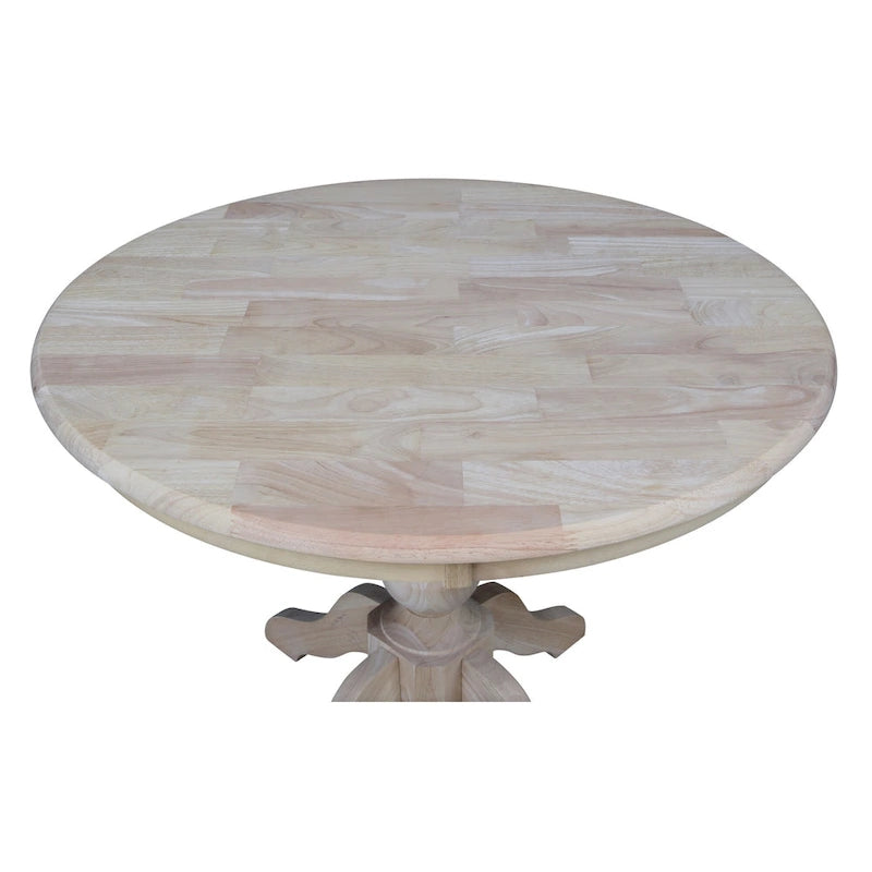 Table de salle à manger à pied central, plateau rond de 36 po - Non finie
