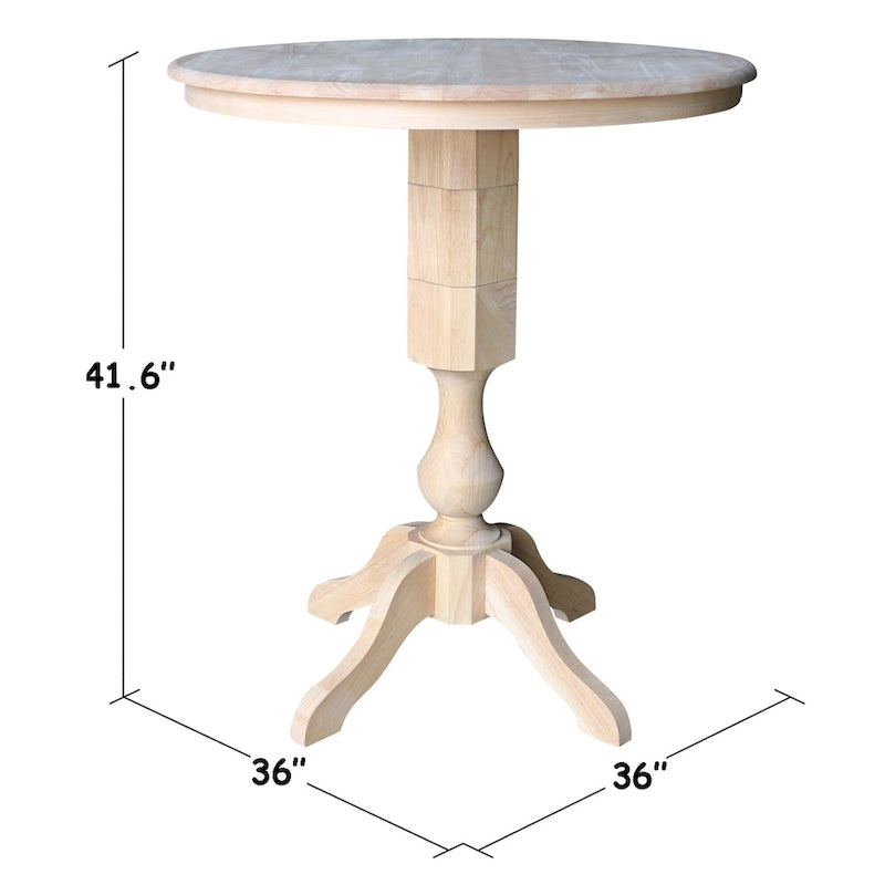 Table de salle à manger à pied central, plateau rond de 36 po - Non finie