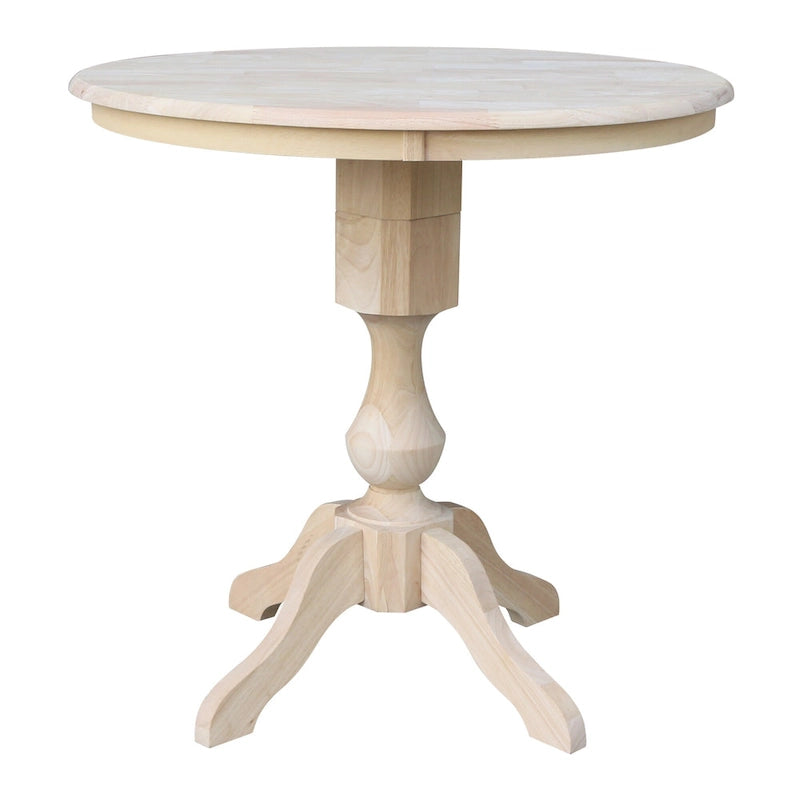 Table de salle à manger à pied central, plateau rond de 36 po - Non finie