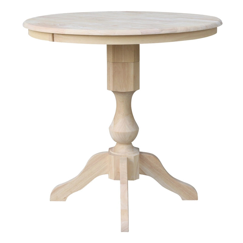 Table de salle à manger à pied central, plateau rond de 36 po - Non finie