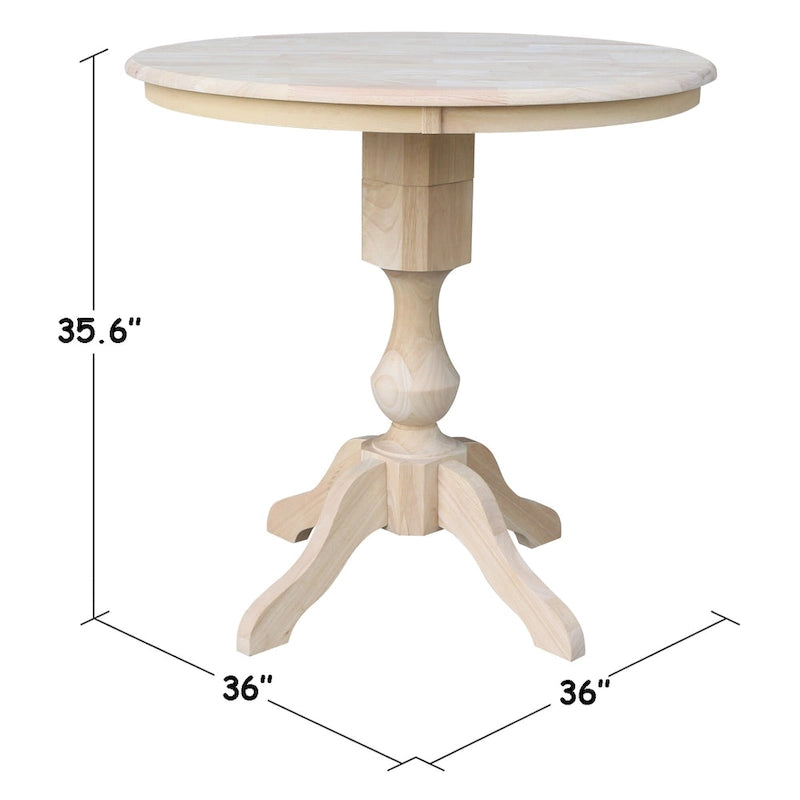 Table de salle à manger à pied central, plateau rond de 36 po - Non finie