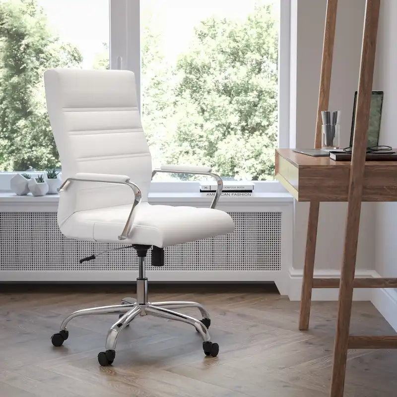 Fauteuil de direction pivotant à dossier haut (avec piètement chromé)