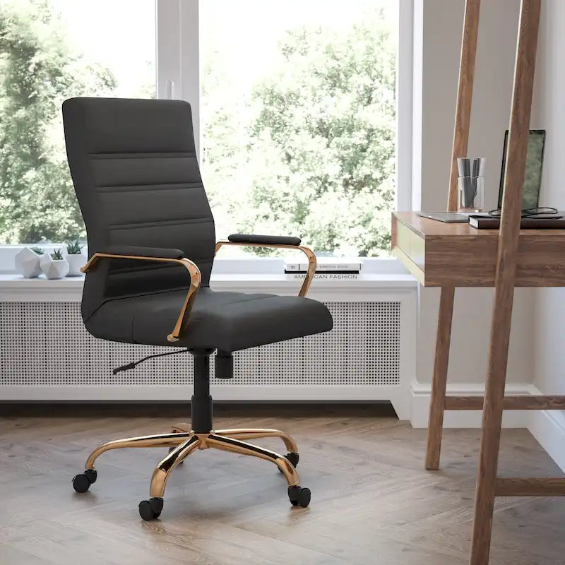 Fauteuil de direction pivotant à dossier haut (avec piètement chromé)