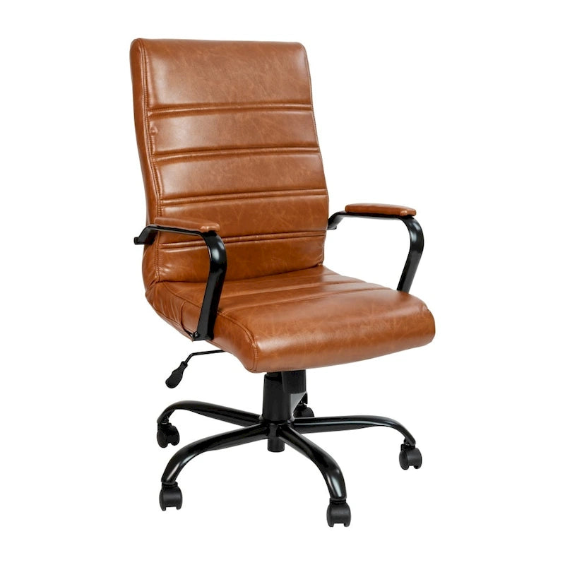 Fauteuil de direction pivotant à dossier haut (avec piètement chromé)
